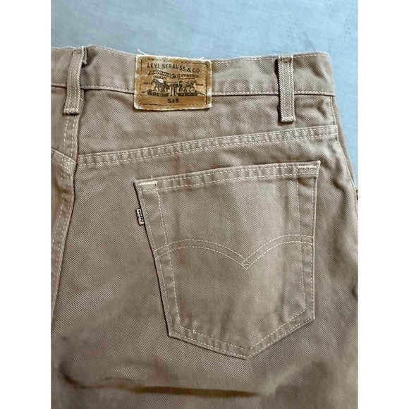 VTG. Levi's 545 Jeans Mens 36 Beige Denim Loose Straight‎ Pocketed Men 36X30. - Picture 2 of 12